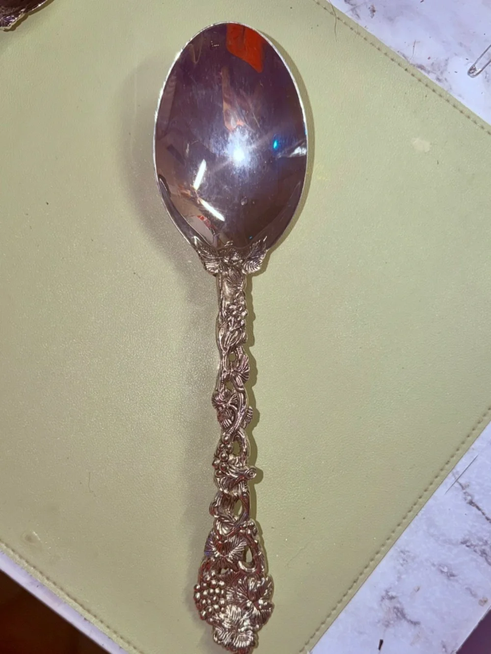 Vintage Godinger Silver Plated Salad Serving Spoon & Fork Heavy 1990s